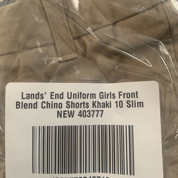 NWT LANDS' END SCHOOL UNIFORM GIRLS CHINO SHORTS KHAKI 10S - Picture 7 of 8